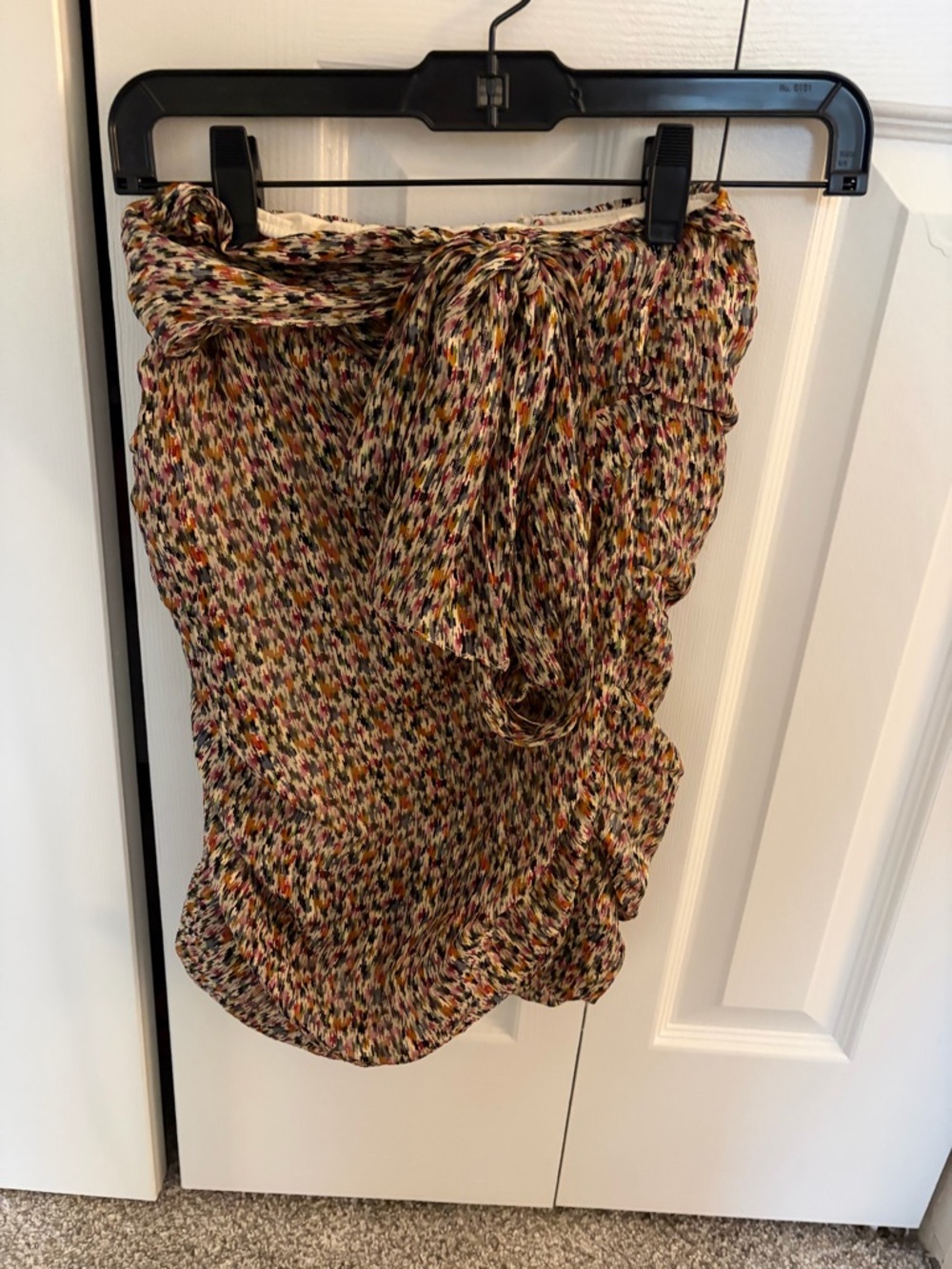 ba&sh Multicolor Tweed Tie-Waist Mini Skirt with Pink Accents - Picture 3 of 5